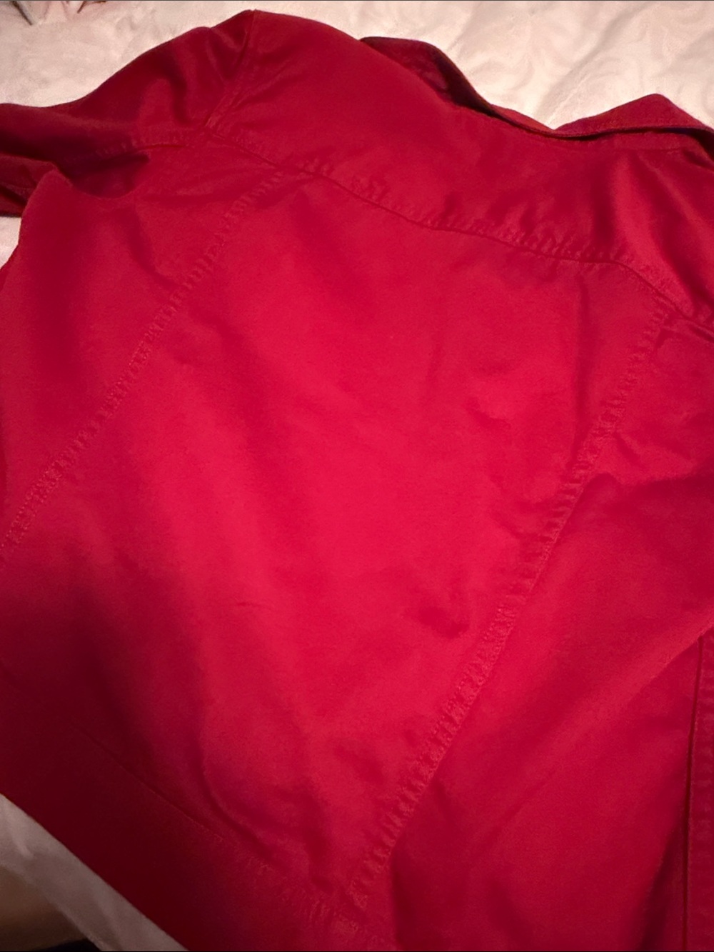 Womens red denim Jacket - Picture 5 of 6